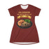 RIB-EYE STEAK PEPPER ONIONS SHRIMP & BROCCOLI T-SHIRT DRESS