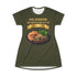 RIB-EYE STEAK PEPPER ONIONS SHRIMP & BROCCOLI T-SHIRT DRESS