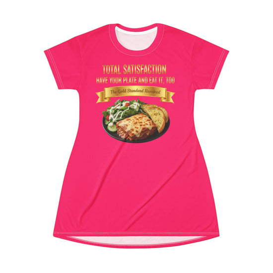 LASAGNA SALAD RANCH DRESSING AND GARLIC BREAD T-SHIRT DRESS