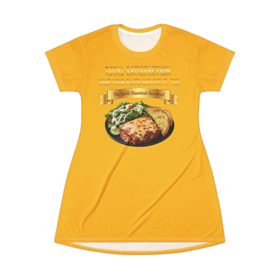 LASAGNA SALAD RANCH DRESSING AND GARLIC BREAD T-SHIRT DRESS