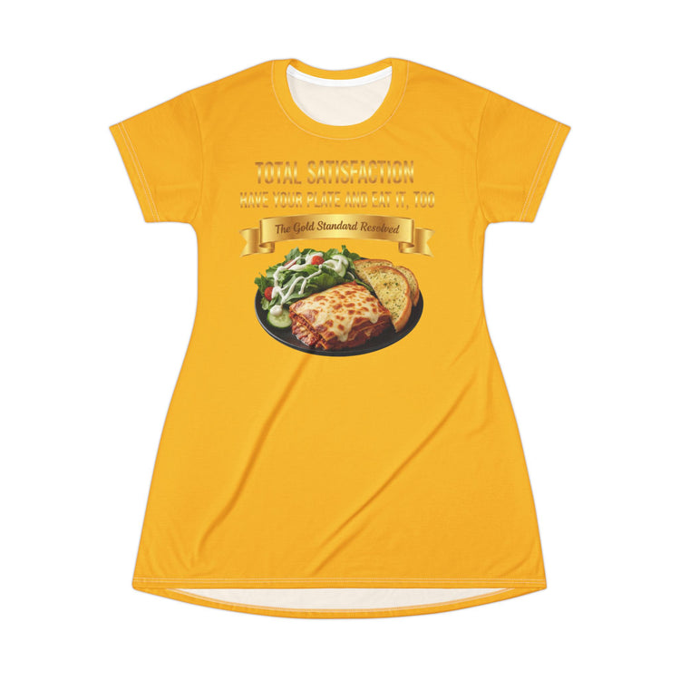LASAGNA SALAD RANCH DRESSING AND GARLIC BREAD T-SHIRT DRESS
