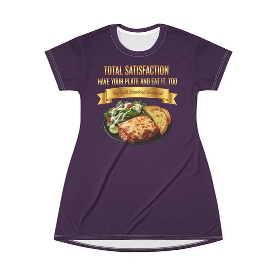 LASAGNA SALAD RANCH DRESSING AND GARLIC BREAD T-SHIRT DRESS