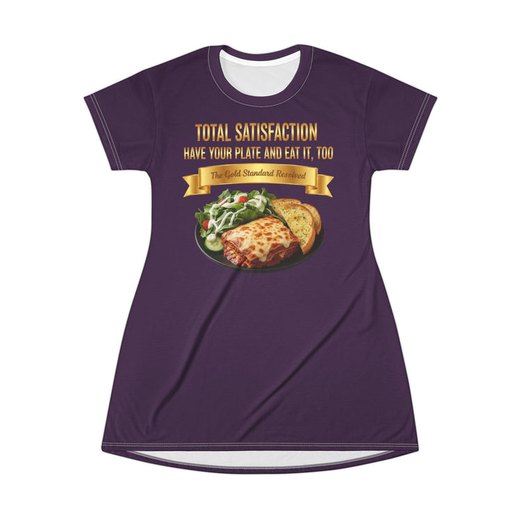 LASAGNA SALAD RANCH DRESSING AND GARLIC BREAD T-SHIRT DRESS