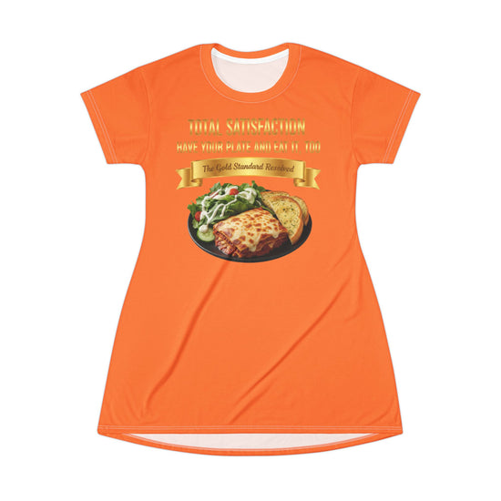 LASAGNA SALAD RANCH DRESSING AND GARLIC BREAD T-SHIRT DRESS