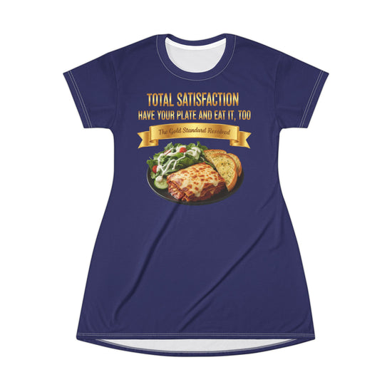LASAGNA SALAD RANCH DRESSING AND GARLIC BREAD T-SHIRT DRESS