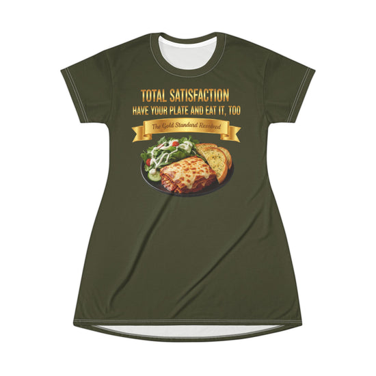 LASAGNA SALAD RANCH DRESSING AND GARLIC BREAD T-SHIRT DRESS