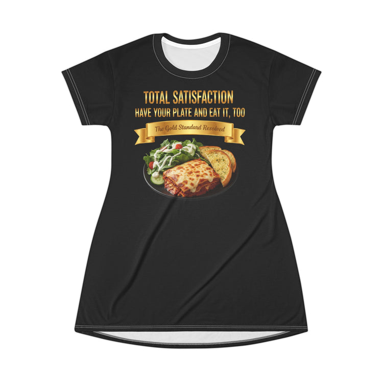 LASAGNA SALAD RANCH DRESSING AND GARLIC BREAD T-SHIRT DRESS