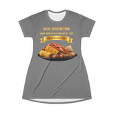 KING CRAB LEGS CORN ON COB & BOILED POTATOES T-SHIRT DRESS