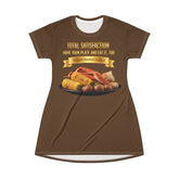 KING CRAB LEGS CORN ON COB & BOILED POTATOES T-SHIRT DRESS