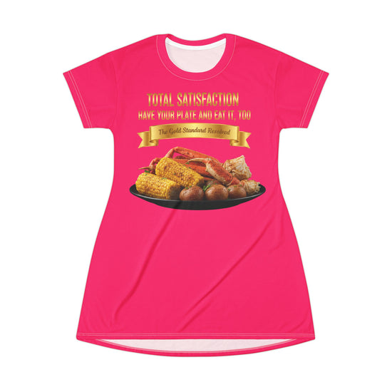 KING CRAB LEGS CORN ON COB & BOILED POTATOES T-SHIRT DRESS
