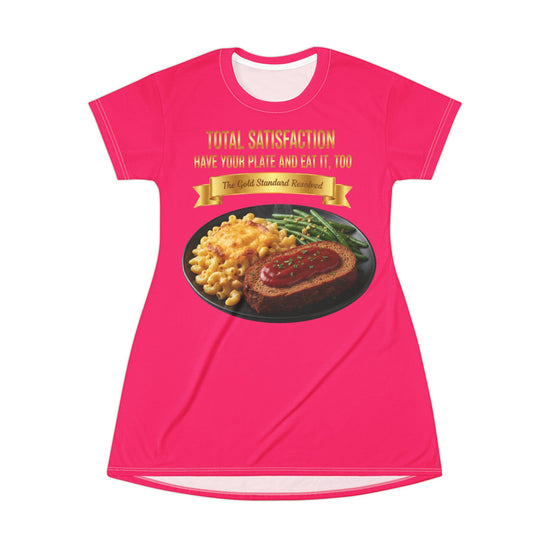 MEATLOAF MACARONI CHEESE AND STRING BEANS T-SHIRT DRESS