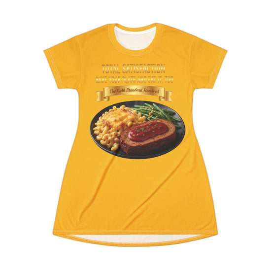 MEATLOAF MACARONI CHEESE AND STRING BEANS T-SHIRT DRESS