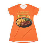 MEATLOAF MACARONI CHEESE AND STRING BEANS T-SHIRT DRESS