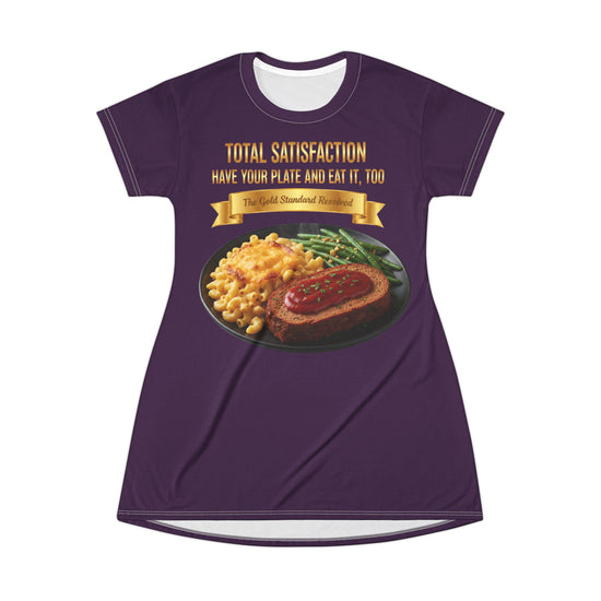 MEATLOAF MACARONI CHEESE AND STRING BEANS T-SHIRT DRESS