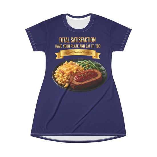 MEATLOAF MACARONI CHEESE AND STRING BEANS T-SHIRT DRESS