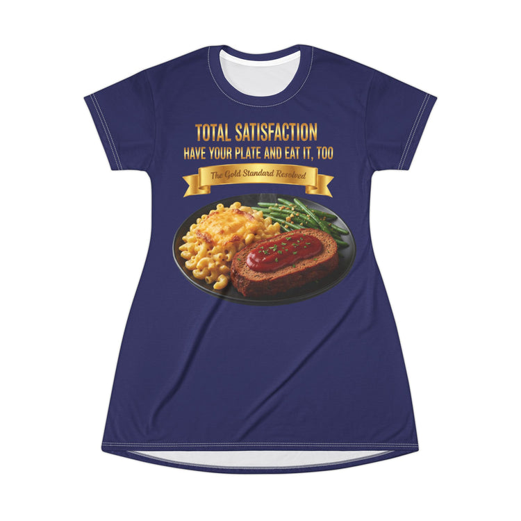 MEATLOAF MACARONI CHEESE AND STRING BEANS T-SHIRT DRESS