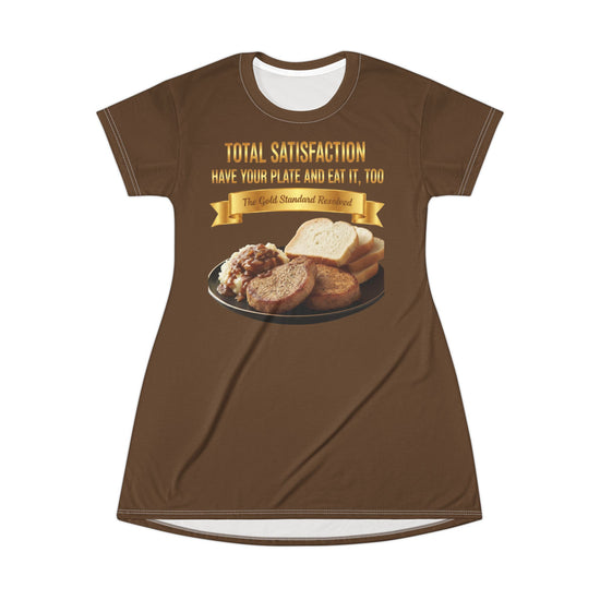 PORK CHOPS MASHED POTATOES GRAVY & ONIONS T-SHIRT DRESS