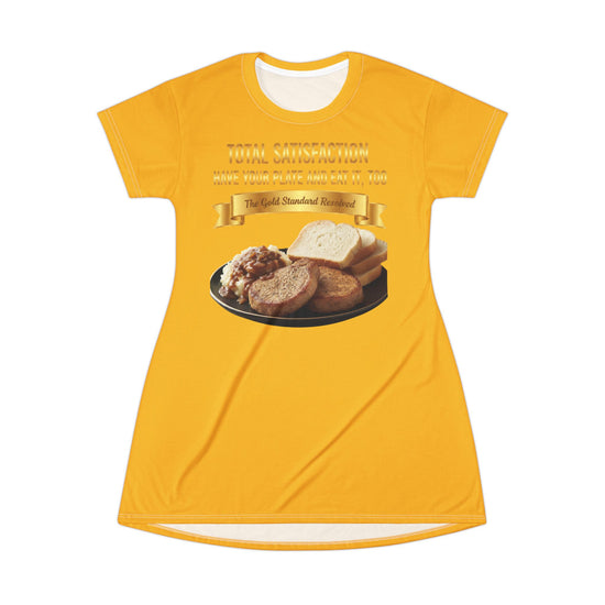 PORK CHOPS MASHED POTATOES GRAVY & ONIONS T-SHIRT DRESS