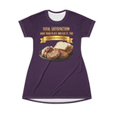 PORK CHOPS MASHED POTATOES GRAVY & ONIONS T-SHIRT DRESS