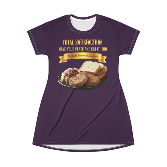 PORK CHOPS MASHED POTATOES GRAVY & ONIONS T-SHIRT DRESS