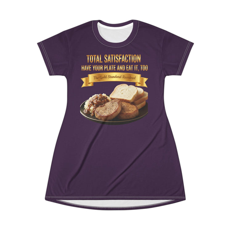 PORK CHOPS MASHED POTATOES GRAVY & ONIONS T-SHIRT DRESS