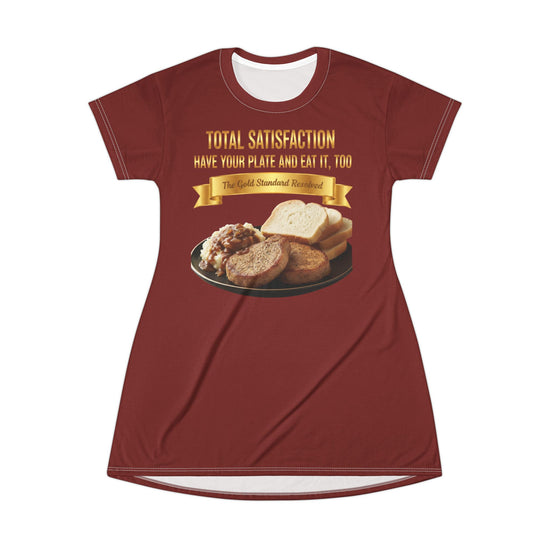 PORK CHOPS MASHED POTATOES GRAVY & ONIONS T-SHIRT DRESS