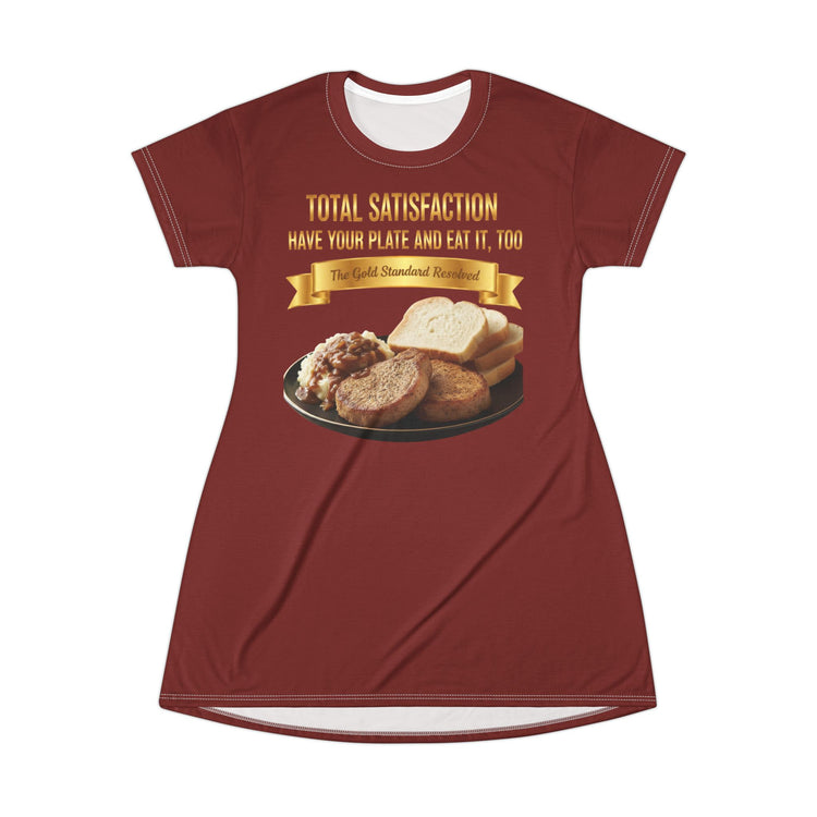 PORK CHOPS MASHED POTATOES GRAVY & ONIONS T-SHIRT DRESS