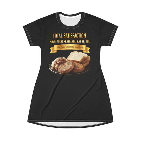 PORK CHOPS MASHED POTATOES GRAVY & ONIONS T-SHIRT DRESS