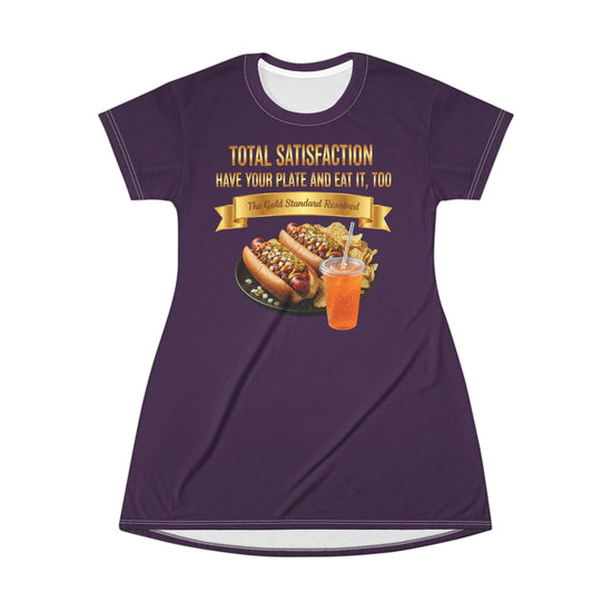 GRILLED HOT DOGS WITH CHILI RELISH & ONIONS T-SHIRT DRESS