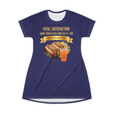  GRILLED HOT DOGS WITH CHILI RELISH & ONIONS T-SHIRT DRESS