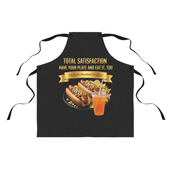 GRILLED HOT DOGS WITH CHILI RELISH & ONIONS APRON