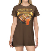  GRILLED HOT DOGS WITH CHILI RELISH & ONIONS T-SHIRT DRESS