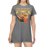  GRILLED HOT DOGS WITH CHILI RELISH & ONIONS T-SHIRT DRESS