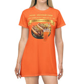 GRILLED HOT DOGS WITH CHILI RELISH & ONIONS T-SHIRT DRESS