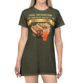  GRILLED HOT DOGS WITH CHILI RELISH & ONIONS T-SHIRT DRESS