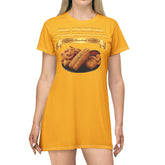 FISH SHRIMP & COCKTAIL SAUCE FOOD FASHION T-SHIRT DRESS