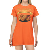 FISH SHRIMP & COCKTAIL SAUCE FOOD FASHION T-SHIRT DRESS
