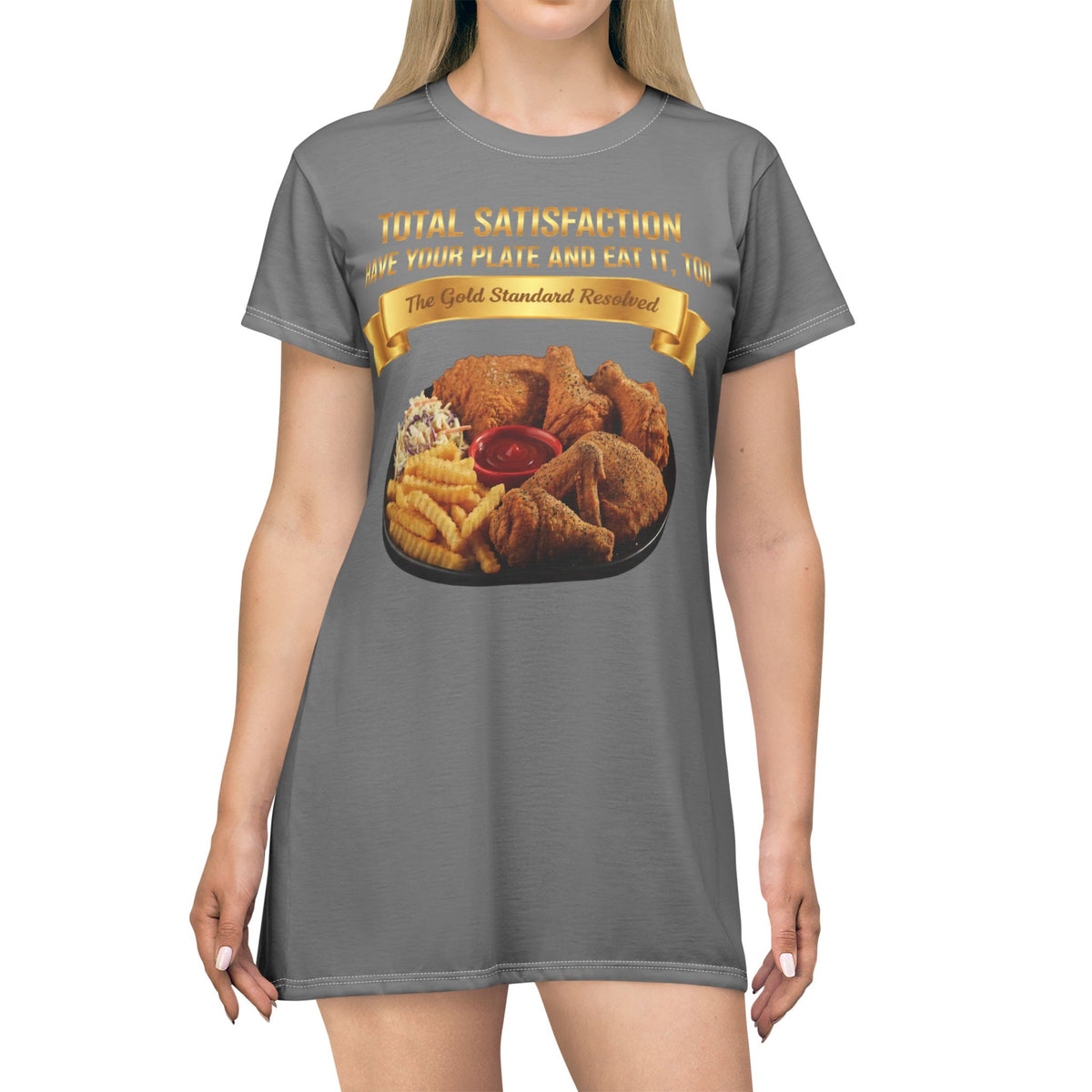 CHICKEN FRENCH FRIES COLESLAW T-SHIRT DRESS