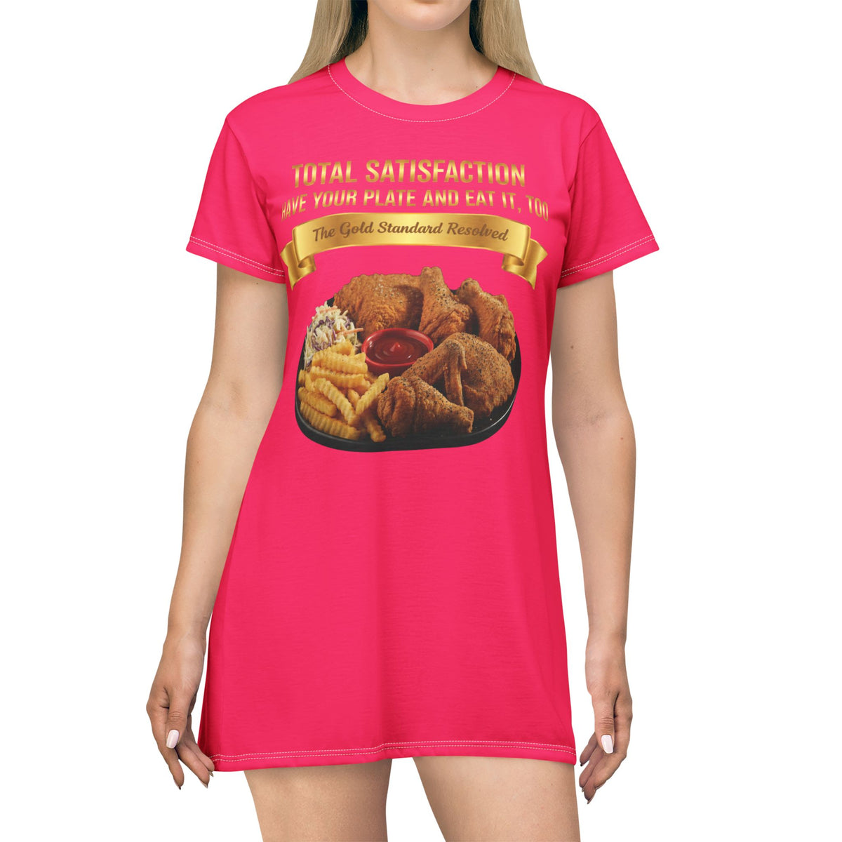 CHICKEN FRENCH FRIES COLESLAW T-SHIRT DRESS