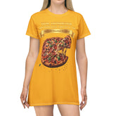 CHEESE PIZZA WITH TOPPINGS T-SHIRT DRESS