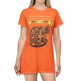 CHEESE PIZZA WITH TOPPINGS T-SHIRT DRESS