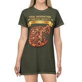CHEESE PIZZA WITH TOPPINGS T-SHIRT DRESS