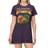 RIB-EYE STEAK PEPPER ONIONS SHRIMP & BROCCOLI T-SHIRT DRESS