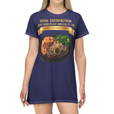 RIB-EYE STEAK PEPPER ONIONS SHRIMP & BROCCOLI T-SHIRT DRESS