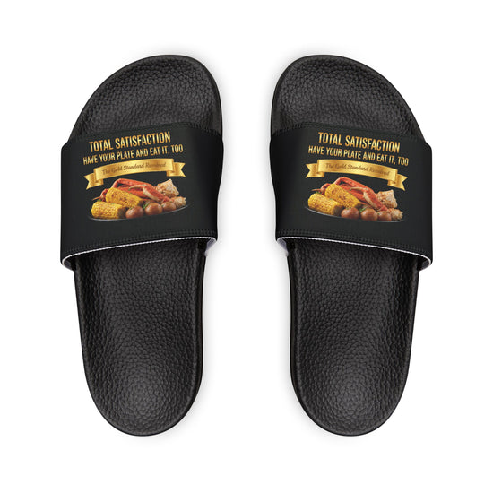 KING CRAB LEGS CORN ON COB BOILED POTATOES  SANDALS