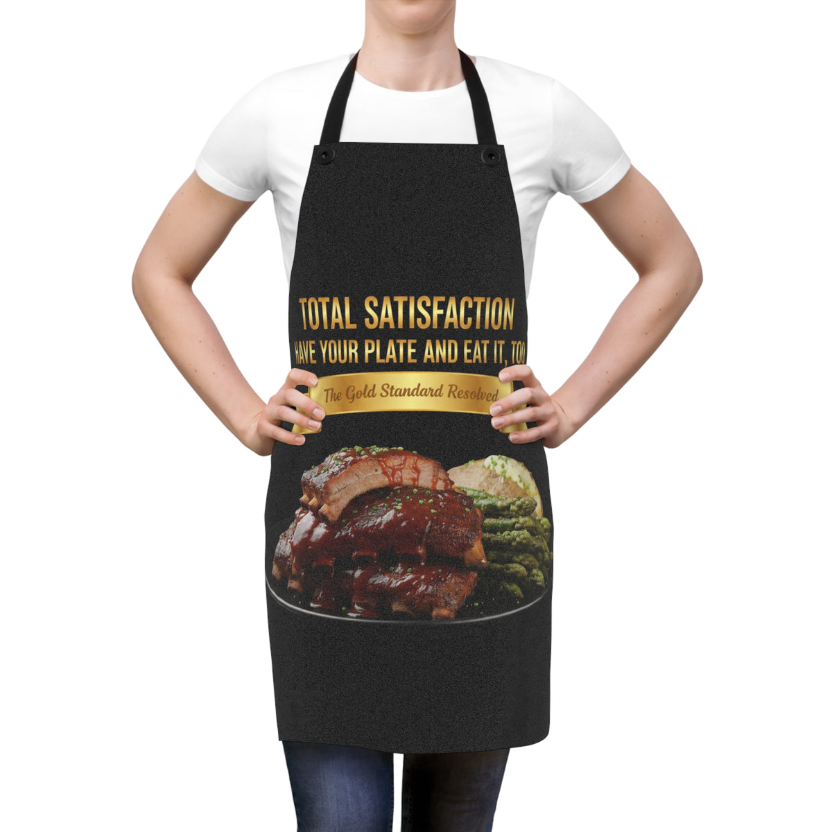 BARBECUE RIBS ASPARAGUS BAKED POTATO APRON